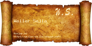 Weiler Sejla névjegykártya